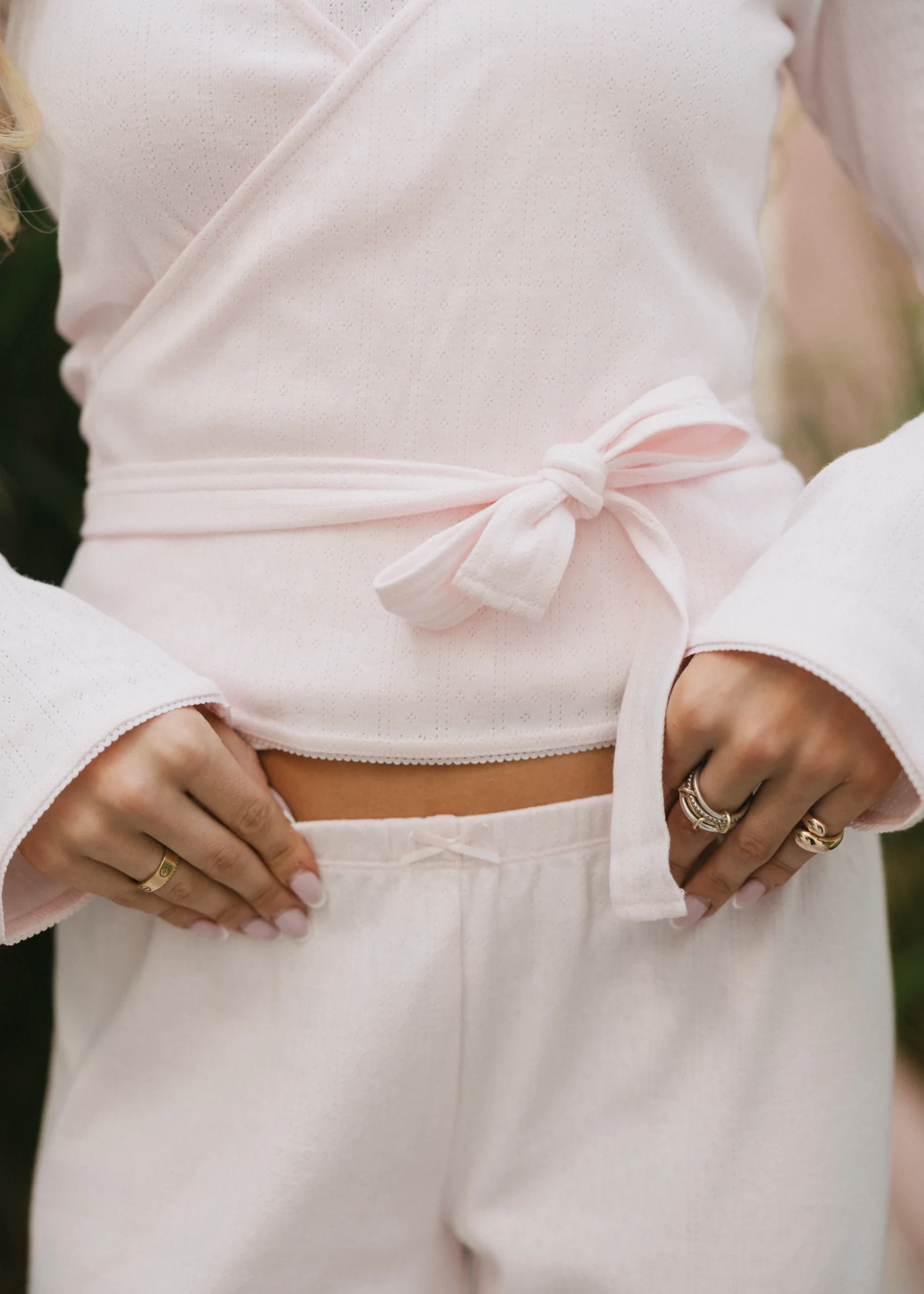 Mia Pointelle Wrap Top - Image 3