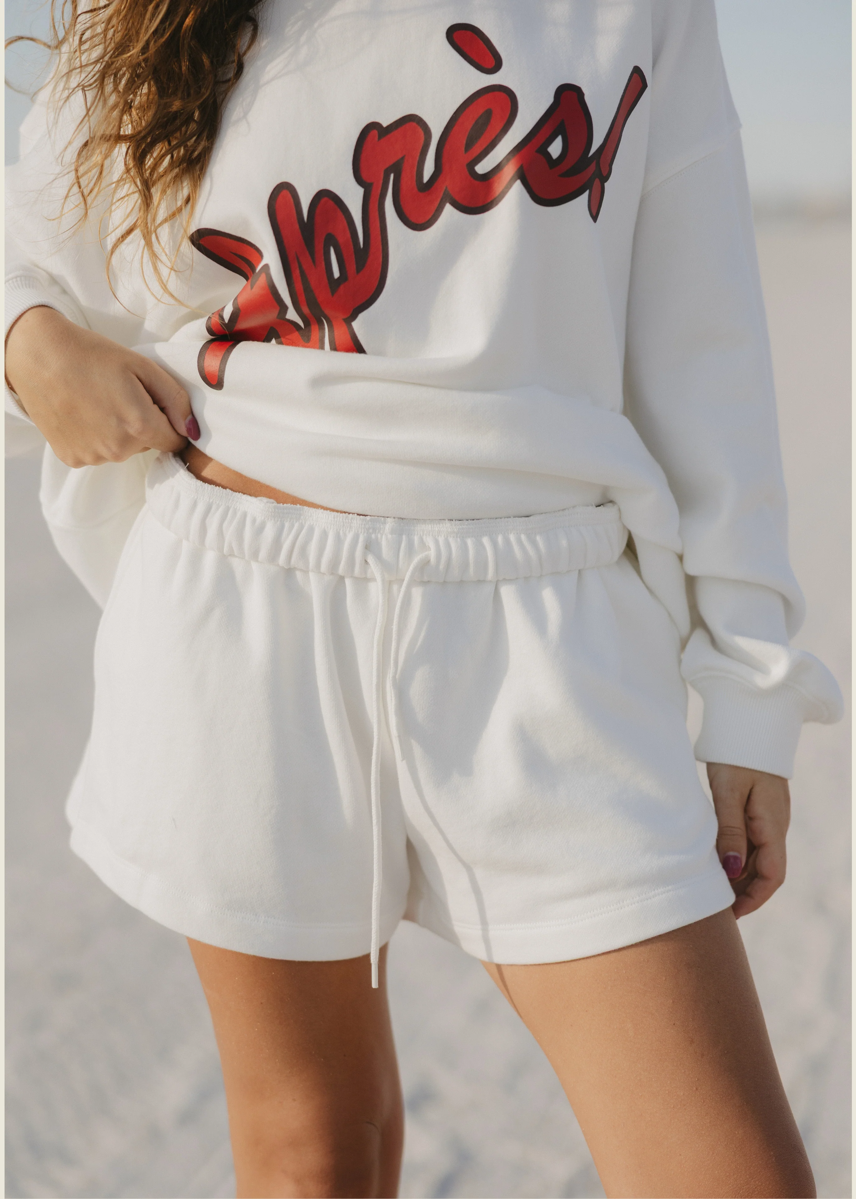 White Mini Sweatshorts - Image 3