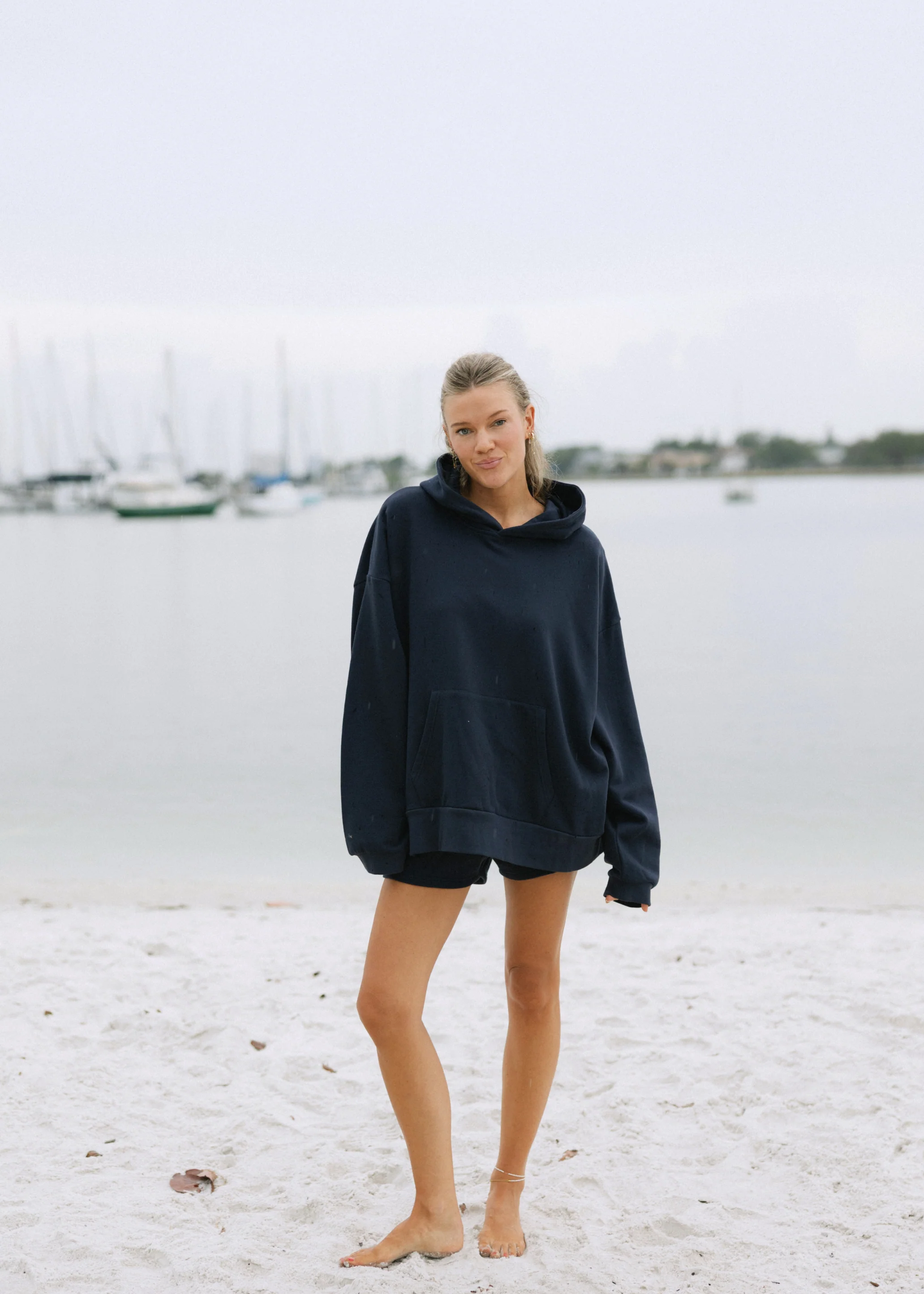 Ribbed Mini Shorts - Navy - Image 4