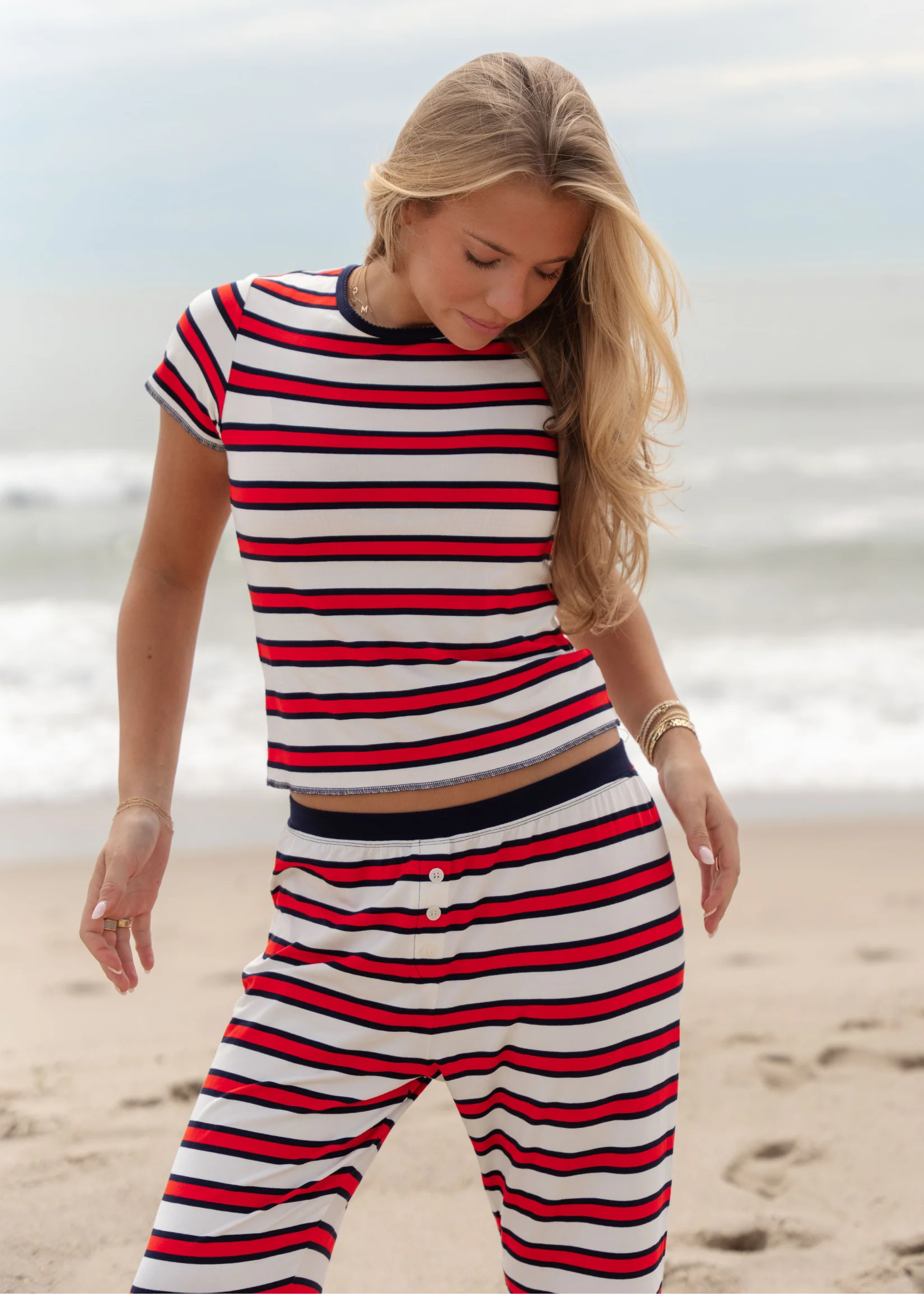 Striped Americana Pajama Short Sleeve