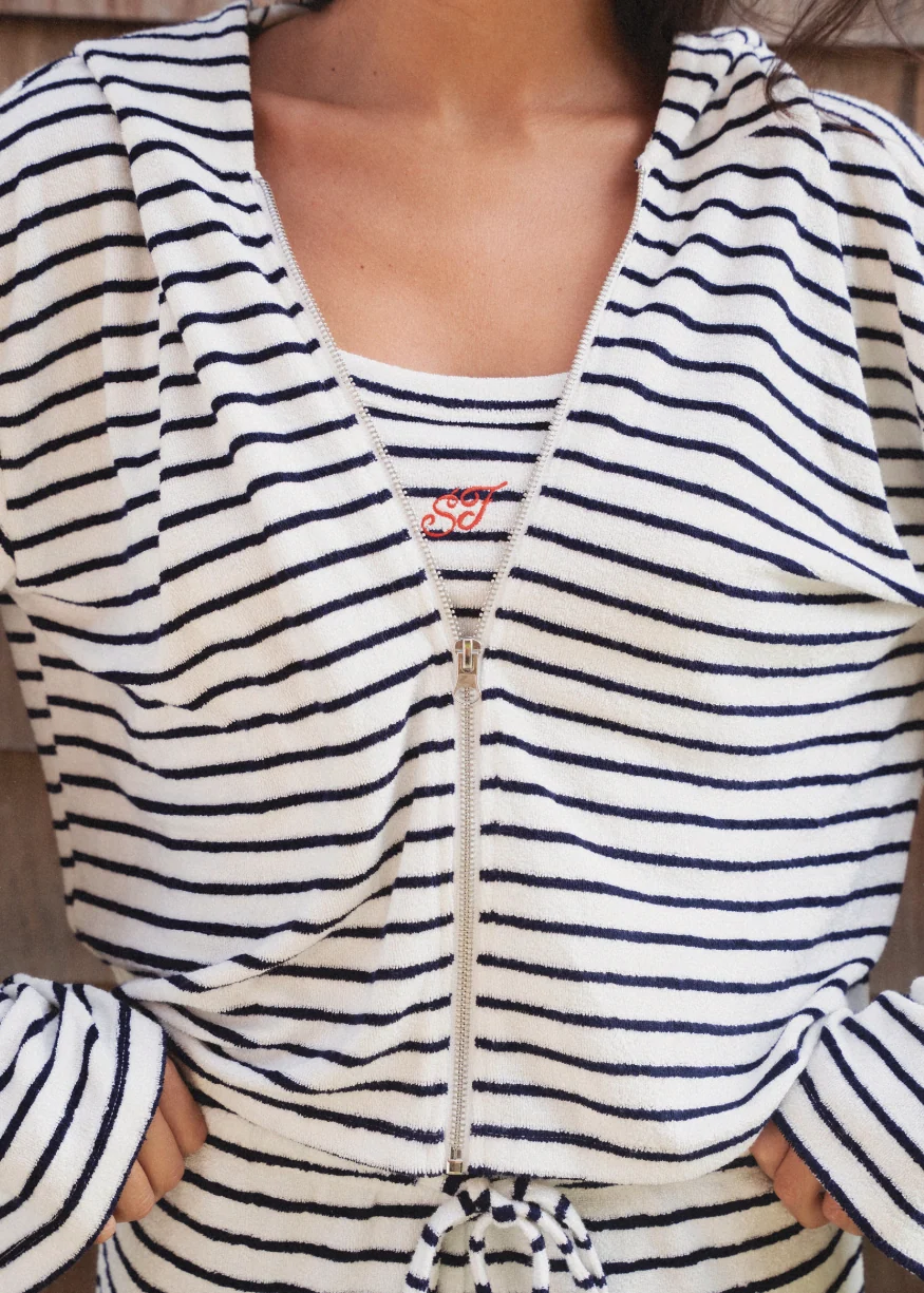 Striped Terry Zip Up - Image 3
