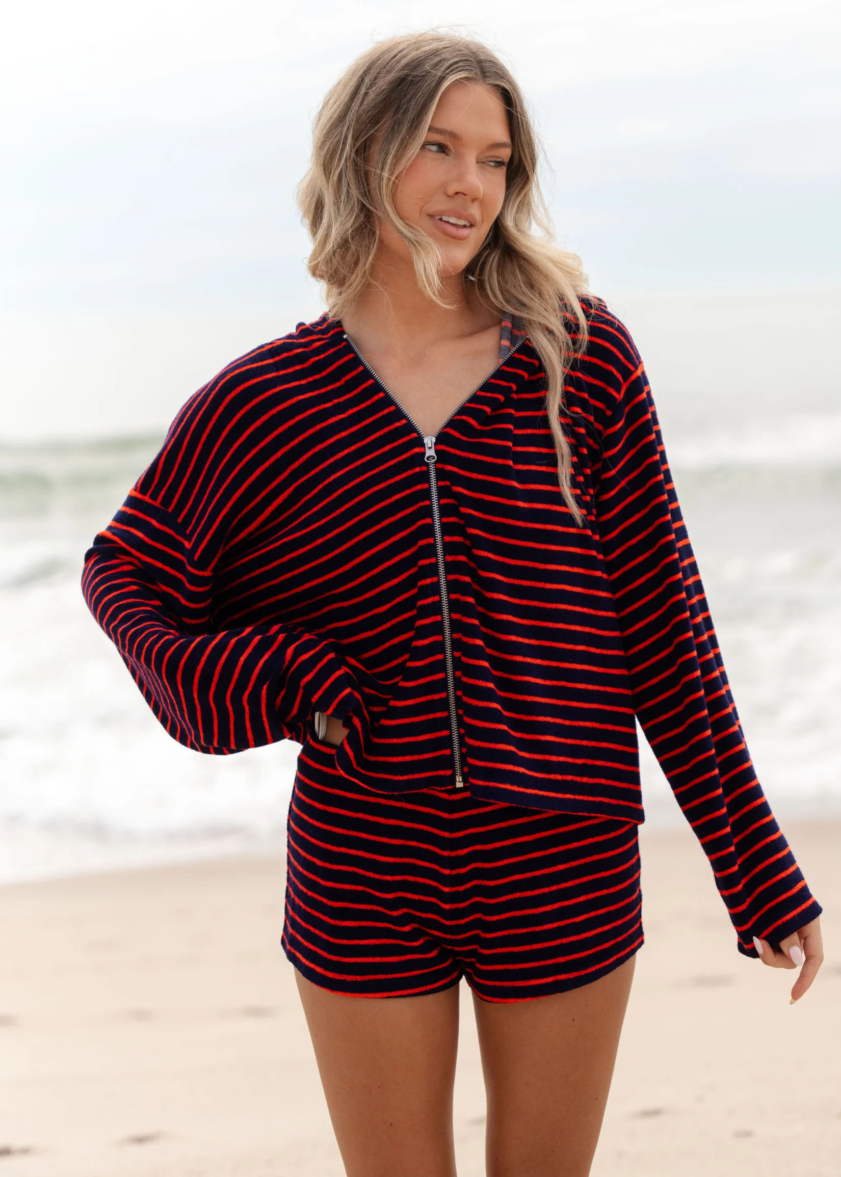Striped Terry Zip Up - Image 7