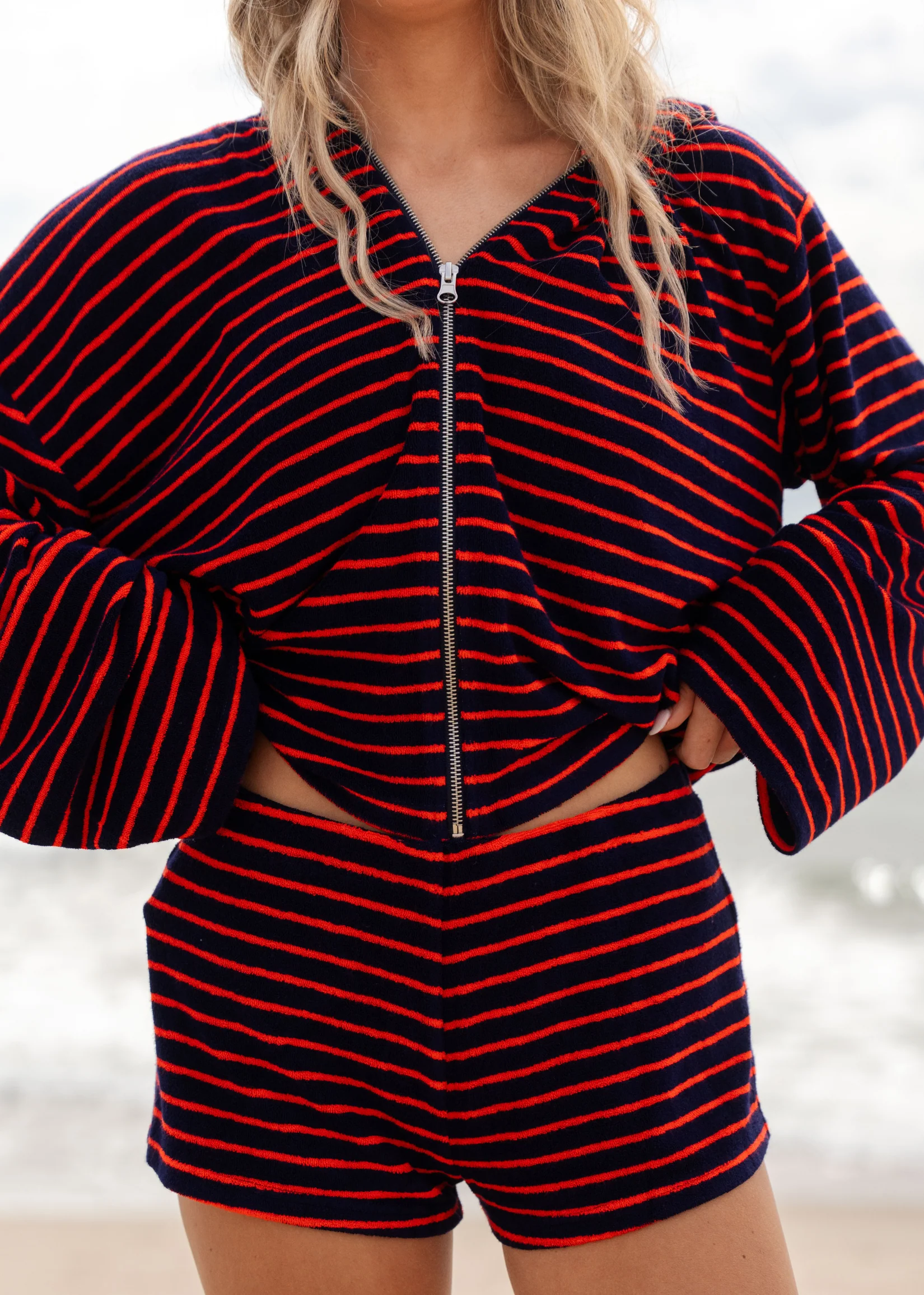 Striped Terry Zip Up - Image 9